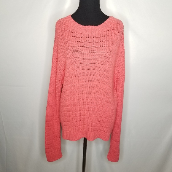 Treasure & Bond Sweaters - Treasure & Bond Crochet Pink Long Sleeve Sweater